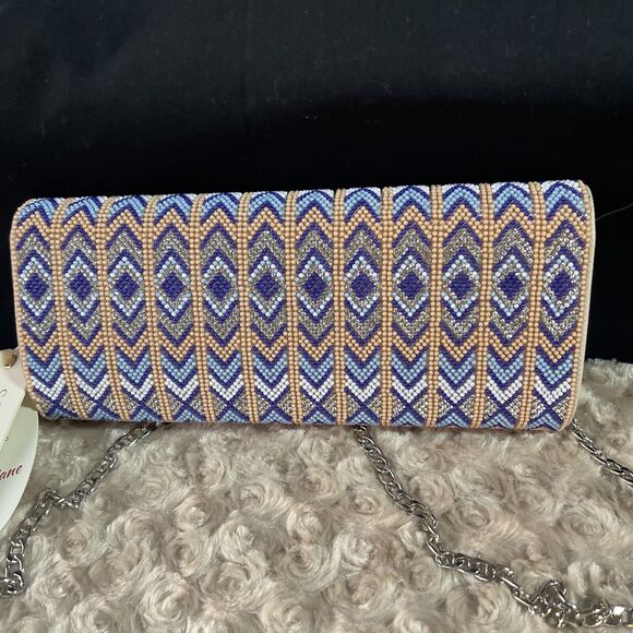 Starlet NWT Phoebe Jane Jeweled Clutch Detachable Crossbody Chain - Picture 7 of 10